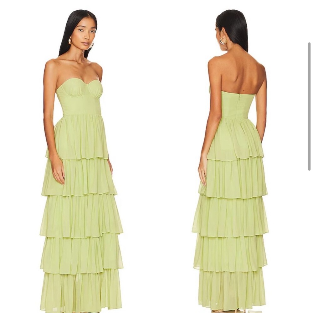 Lovers and Friends Hattie Gown in Green - Picture 3 of 7